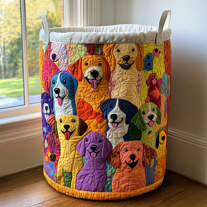 Panier à linge matelassé – Chiot joyeux