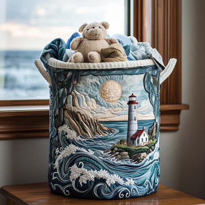 Panier à linge matelassé – Phare en mer