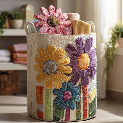 Panier à linge matelassé – Fleurs vintage