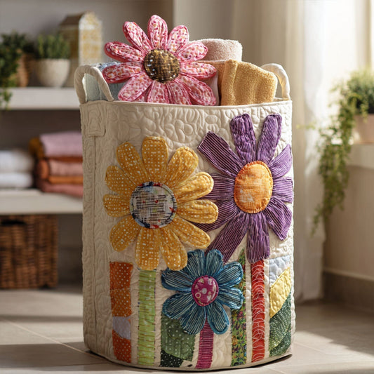 Panier à linge matelassé – Fleurs vintage