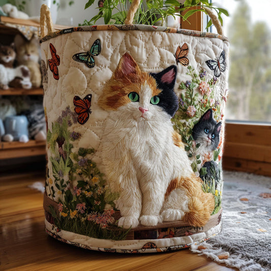 Panier à linge matelassé – Motif floral