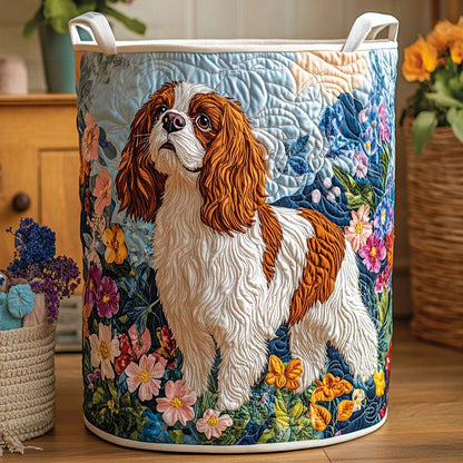 Panier à linge matelassé – Motif floral
