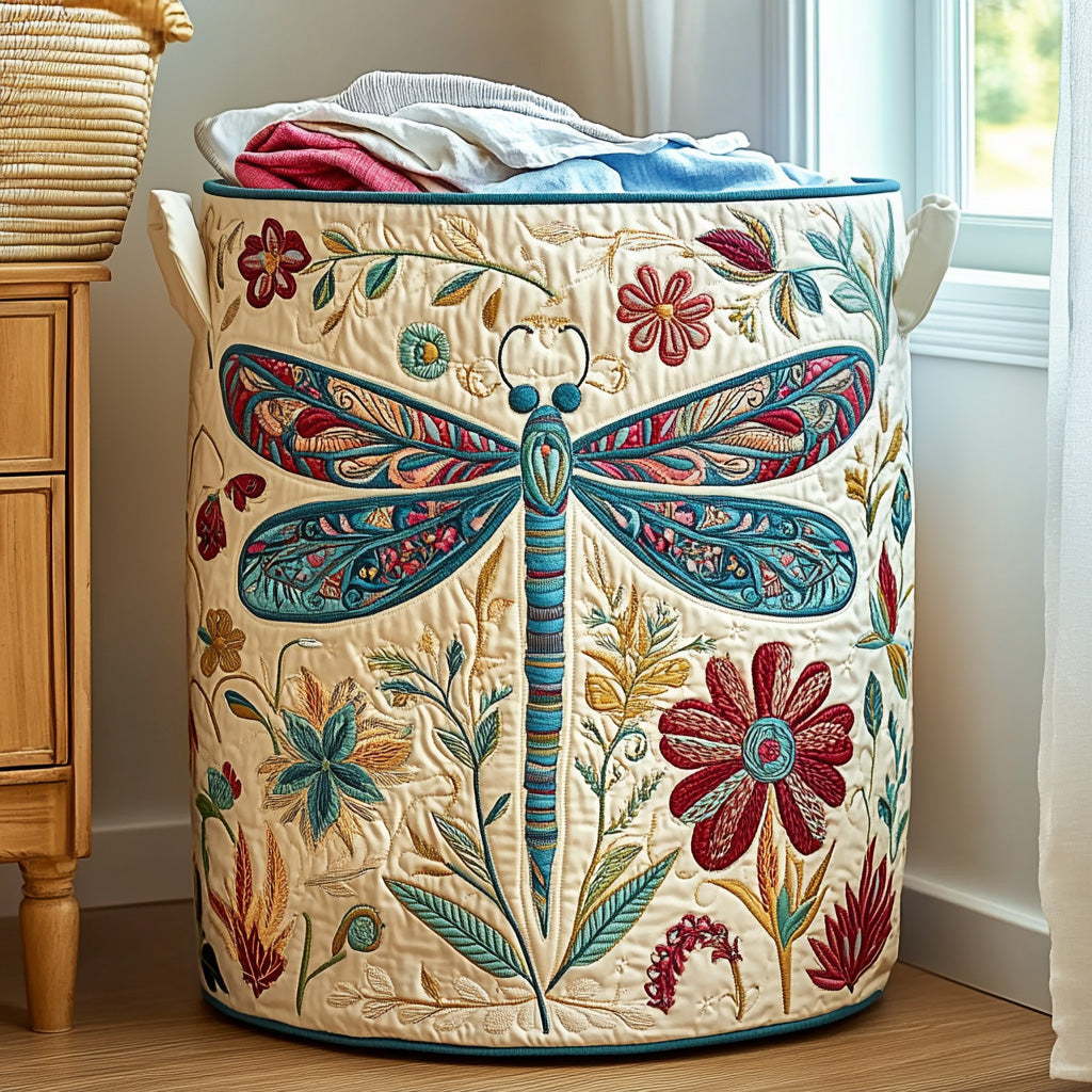 Panier à linge matelassé – Motif floral
