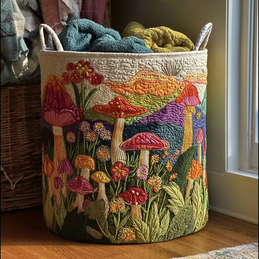 Panier à linge matelassé – Motif floral