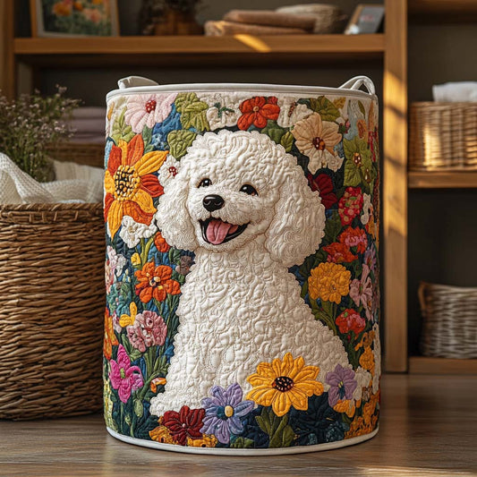 Panier à linge matelassé – Motif floral