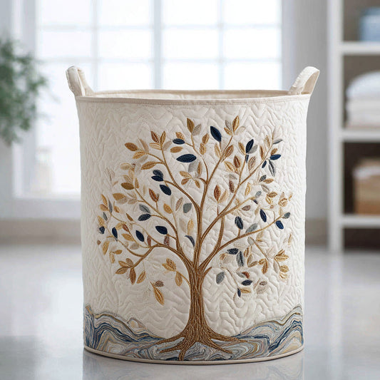 Panier à linge matelassé – Motif floral
