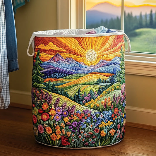 Panier à linge matelassé – Motif floral