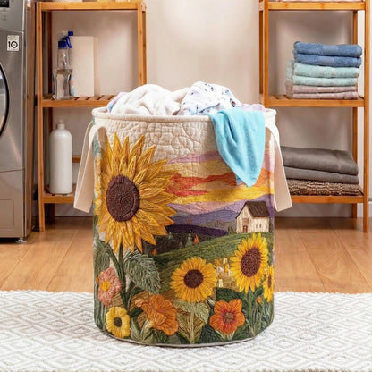 Panier à linge matelassé – Motif floral