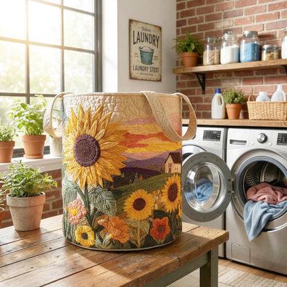 Panier à linge matelassé – Motif floral