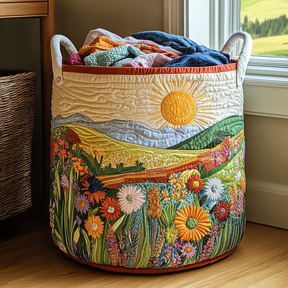 Panier à linge matelassé – Motif floral