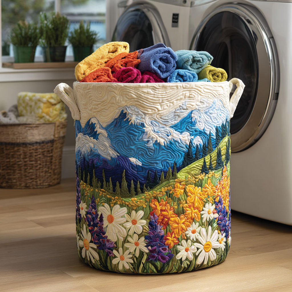 Panier à linge matelassé – Motif floral