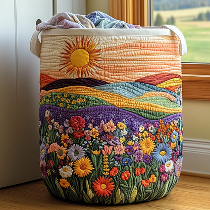 Panier à linge matelassé – Motif floral