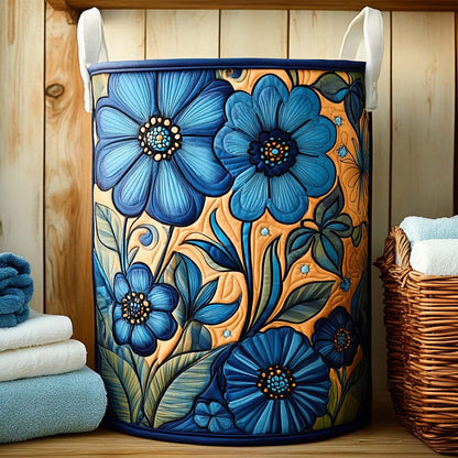 Panier à linge matelassé – Motif floral