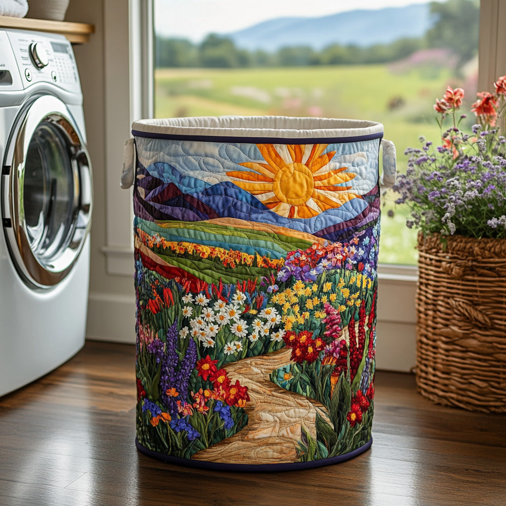 Panier à linge matelassé – Motif floral